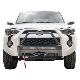 Fab Fours® - Full Frame Black Powder Coat Winch Mount with Full Grille Guard