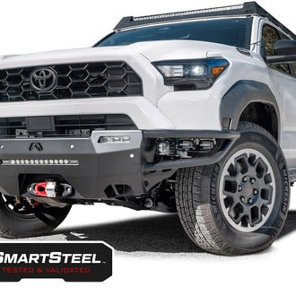 Fab Fours® - Ultra Light Hybrid Full Width Black Powder Coated Front Winch Pre-Runner Bumper