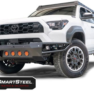 Fab Fours® - Ultra Light Hybrid Full Width Black Powder Coated Front Pre-Runner Bumper