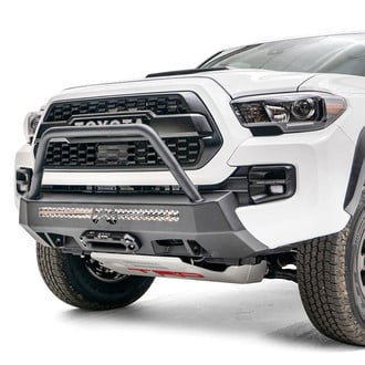 Fab Fours® - Full Frame Black Powder Coat Winch Mount with Full Grille Guard