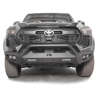 Fab Fours® - Vengeance Full Width Black Powder Coated Front HD Bumper with Hoop