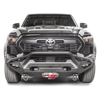 Fab Fours® - Matrix Full Width Black Powder Coated Front Winch HD Bumper with Pre-Runner Guard