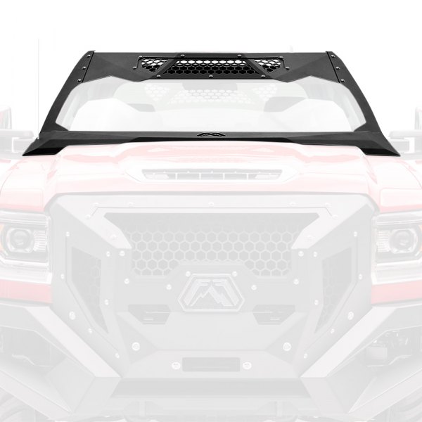 Fab Fours® - ViCowl Black Steel Windshield Protection with Ram Air Hood