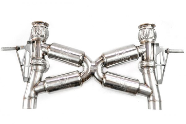 Fabspeed® - Valvetronic™ 304 SS Dual Tone Supersport™ X-Pipe Cat-Back Exhaust System