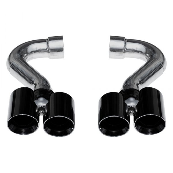 Fabspeed® - Deluxe Quad Style Round Black Chrome Exhaust Tips