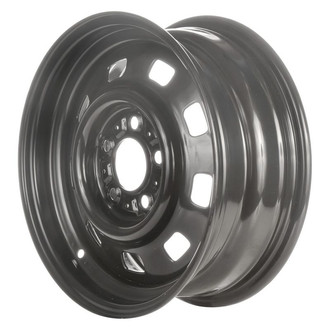 Factory Steel® - 9-Slot Black 15x6 Steel Factory Wheel