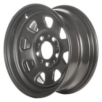 Factory Steel® - 8-Slot Black 15x6.5 Steel Factory Wheel