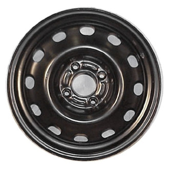 Factory Steel® - 12-Slot Black 15x6 Steel Factory Wheel