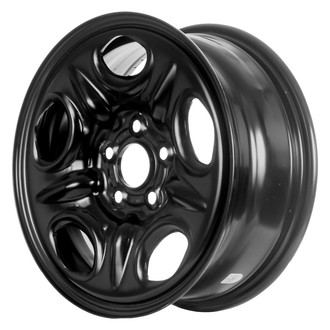 Factory Steel® - 5-Slot Black 16x6 Steel Factory Wheel