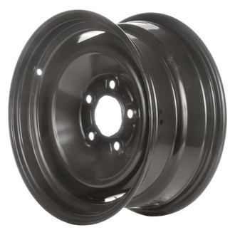 Factory Steel® - 4-Slot Black 15x7 Steel Factory Wheel