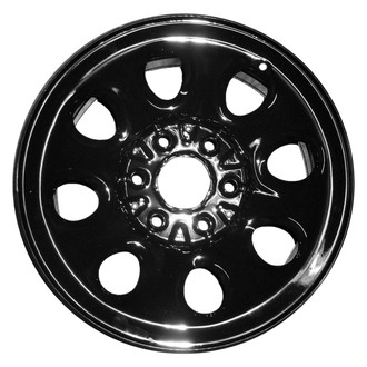 Factory Steel® - 8-Slot Black 17x7.5 Steel Factory Wheel