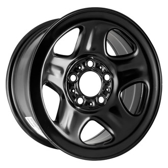 Factory Steel® - 5-Slot Black 15x7 Steel Factory Wheel