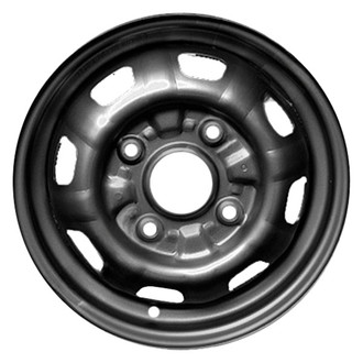 Factory Steel® - 8-Slot Black 12x4 Steel Factory Wheel