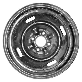 Factory Steel® - 4-Slot Black 14x4 Steel Factory Wheel
