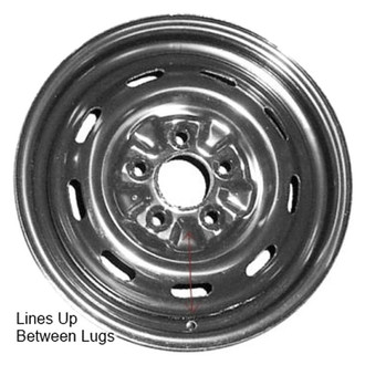 Factory Steel® - 9-Slot Black 15x6 Steel Factory Wheel