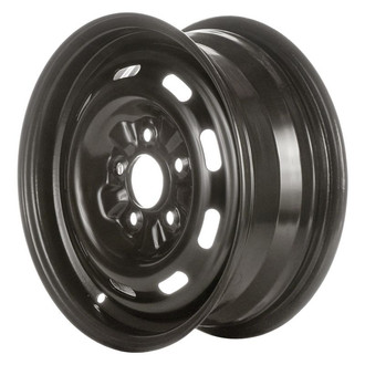 Factory Steel® - 9-Slot Black 15x6 Steel Factory Wheel