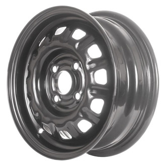 Factory Steel® - 12-Slot Black 13x5 Steel Factory Wheel