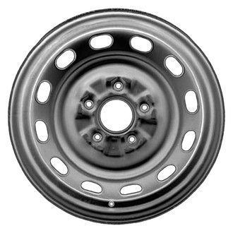 Factory Steel® - 12-Slot Black 15x6 Steel Factory Wheel