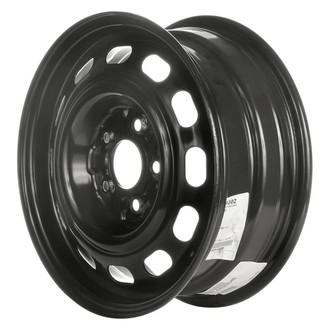 Factory Steel® - 12-Slot Black 15x6 Steel Factory Wheel