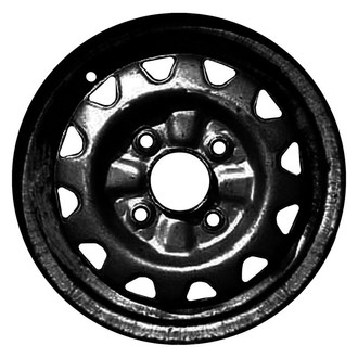 Factory Steel® - 12-Slot Black 13x5 Steel Factory Wheel