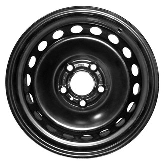 Factory Steel® - 12-Slot Black 15x6 Steel Factory Wheel