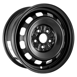 Factory Steel® - 12-Slot Black 14x6 Steel Factory Wheel