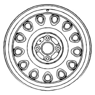 Factory Steel® - 13-Slot Black 15x6 Steel Factory Wheel
