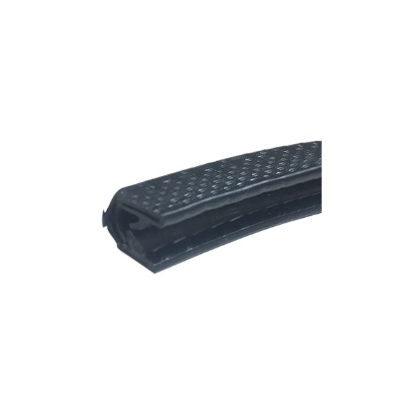 Fairchild® - 50' L Black Basketweave Standard Double Lip Edge Trim with Segmented Steel Core for 0.032"-0.125" Edge