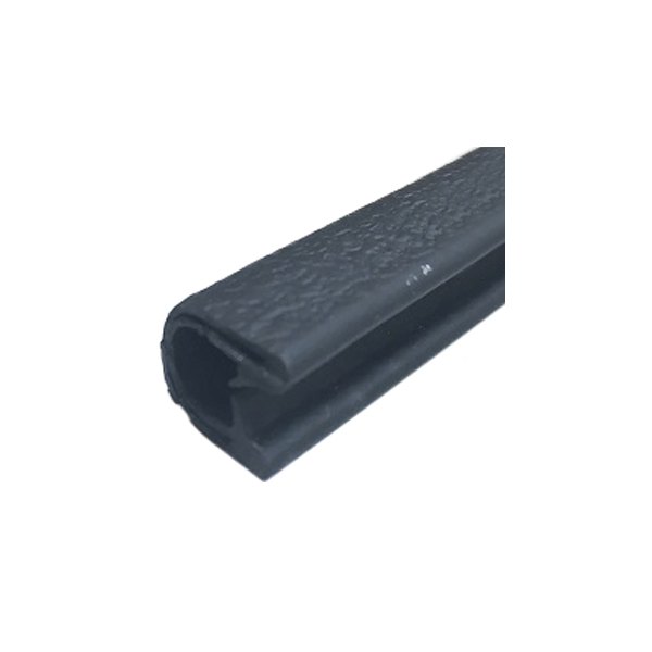 Fairchild® - 50' L Black Soft Tone Standard Double Lip Edge Trim with Segmented Steel Core for 0.032"-0.125" Edge