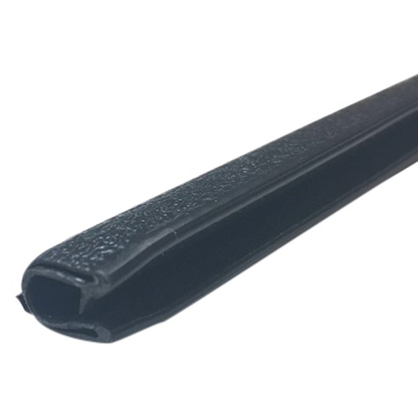 Fairchild® - 50' L Black Soft Tone Standard Single Lip Edge Trim with Segmented Steel Core for 0.09"-0.19" Edge