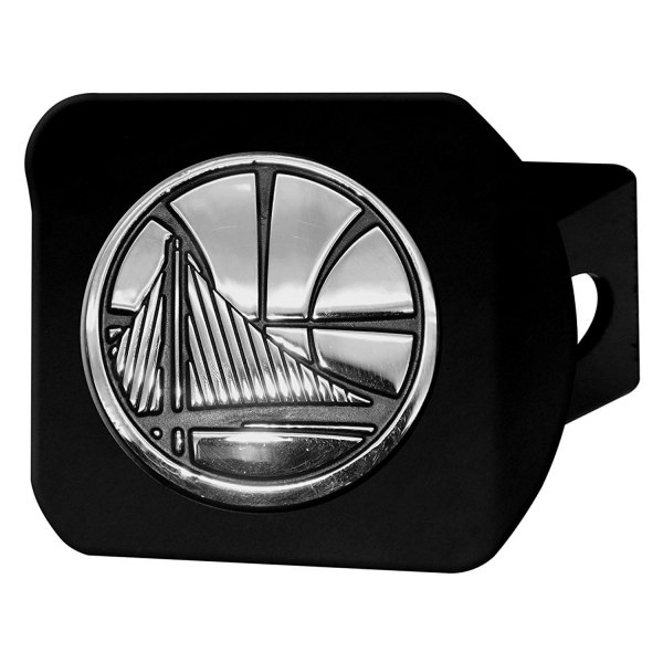 FanMats® - Golden State Warriors Logo on Chrome/Black Hitch Cover