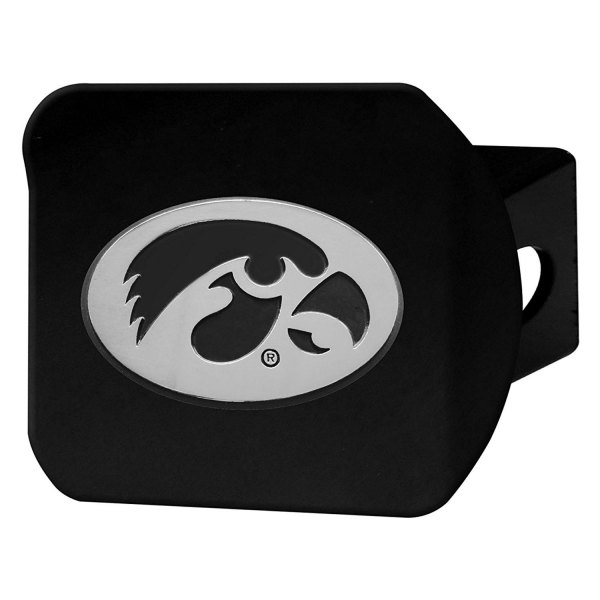 FanMats® - University of Iowa Logo on Chrome/Black Hitch Cover