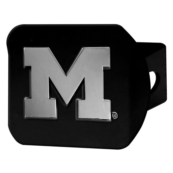 FanMats® - University of Michigan Logo on Chrome/Black Hitch Cover