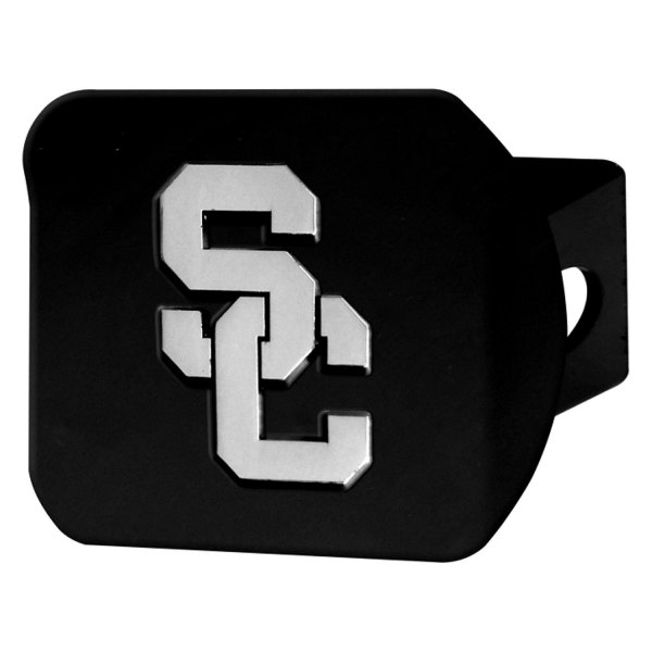 FanMats® - University of Southern California Logo on Chrome/Black Hitch Cover