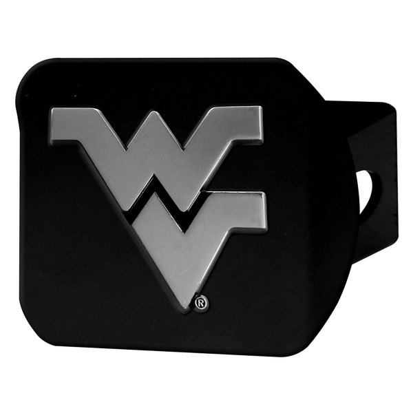 FanMats® - West Virginia University Logo on Chrome/Black Hitch Cover