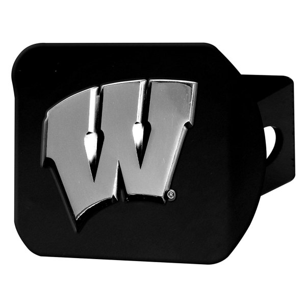 FanMats® - University of Wisconsin Logo on Chrome/Black Hitch Cover