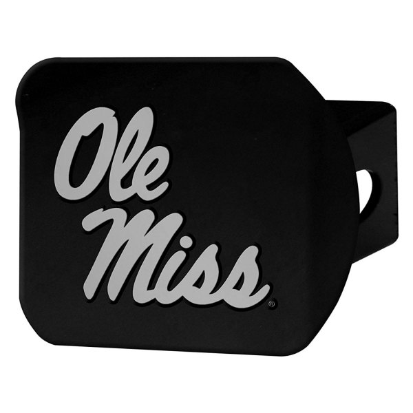 FanMats® - University of Mississippi (Ole Miss) Logo on Chrome/Black Hitch Cover