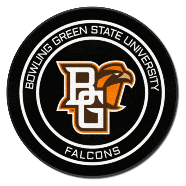 FanMats® - Bowling Green State University 27" Dia Nylon Face Hockey Puck Floor Mat with "BG & Falcon" Logo