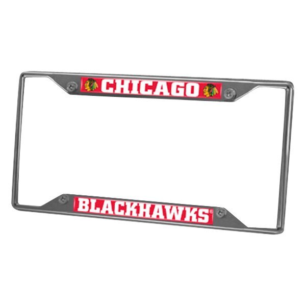 FanMats® - Sport NHL License Plate Frame with Chicago Blackhawks Logo