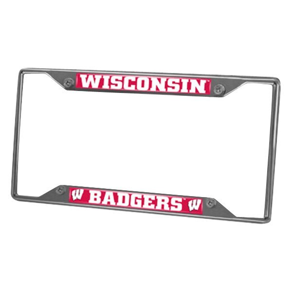 FanMats® - Collegiate License Plate Frame with University of Wisconsin Logo