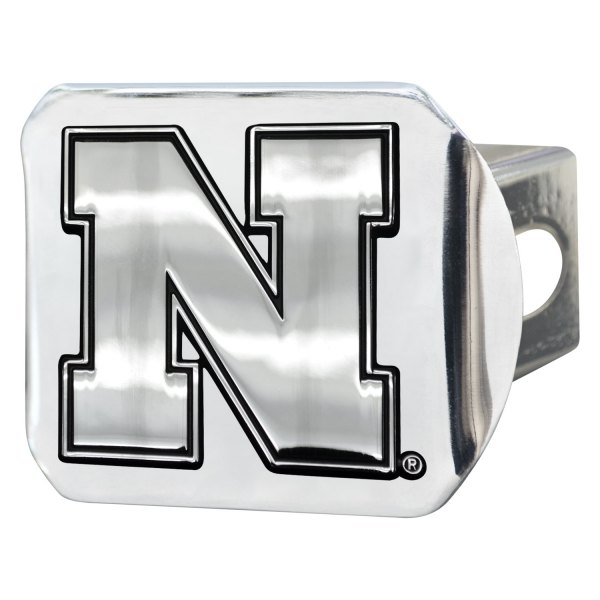 FanMats® - University of Nebraska Logo on Chrome Hitch Cover