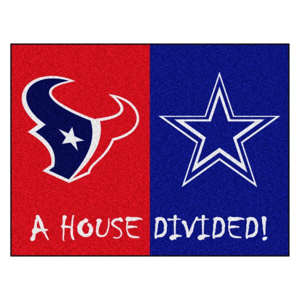 FanMats® - Houston Texans/Dallas Cowboys 33.75" x 42.5" Nylon Face House Divided Floor Mat