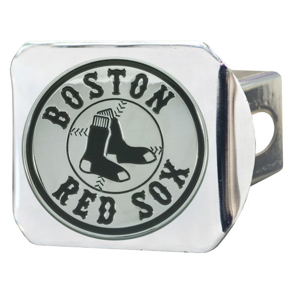 FanMats® - Sport Chrome MLB Hitch Cover with Boston Red Sox Logo for 2" Receivers