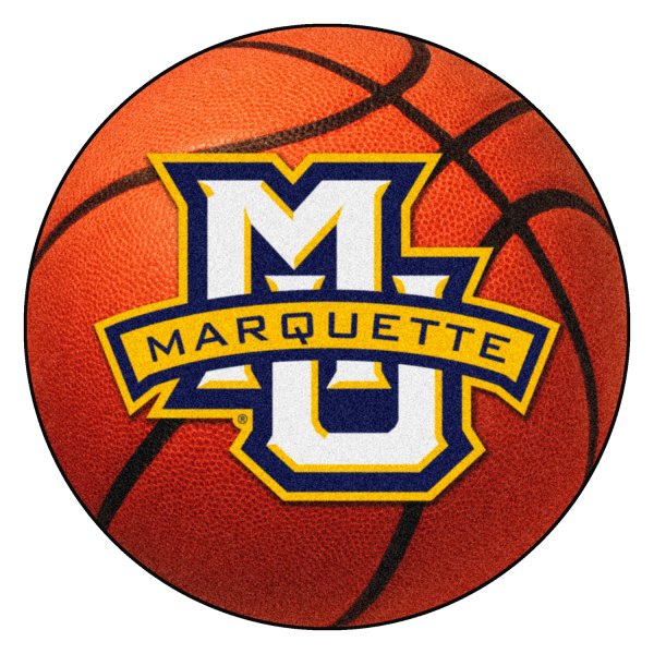 FanMats® - Marquette University 27" Dia Nylon Face Basketball Ball Floor Mat with "MU Marquette" Logo