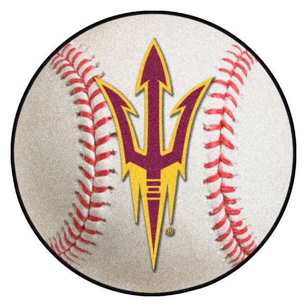 FanMats® - Arizona State University 27" Dia Nylon Face Baseball Ball Floor Mat with "Pitchfork" Logo