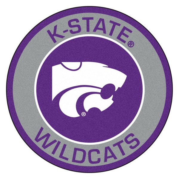 FanMats® - Kansas State University 27" Dia Nylon Face Floor Mat with "Wildcat" Logo
