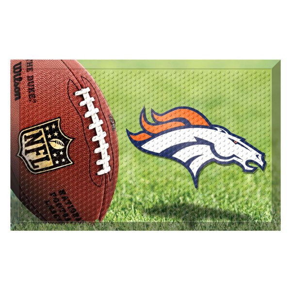 FanMats® - Denver Broncos 19" x 30" Rubber Scraper Door Mat with "Bronco" Logo