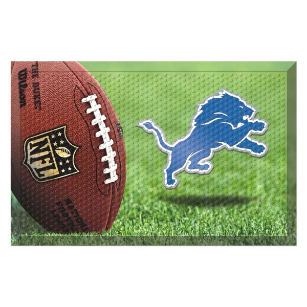 FanMats® - Detroit Lions 19" x 30" Rubber Scraper Door Mat with "Lion" Logo