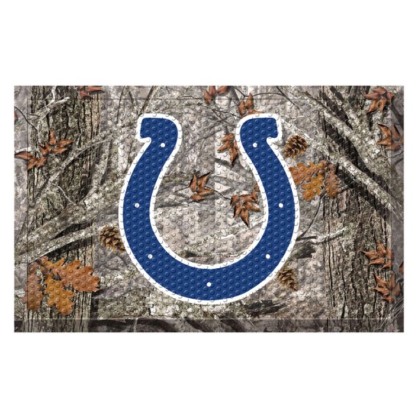 FanMats® - "Camo" Indianapolis Colts 19" x 30" Rubber Scraper Door Mat with "Horseshoe" Logo