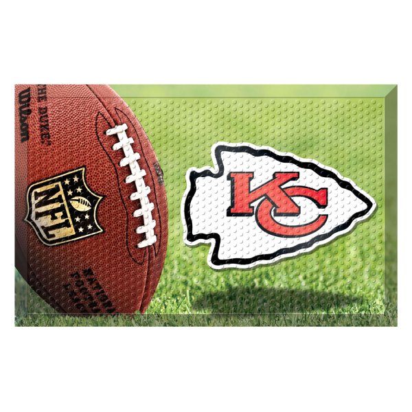 FanMats® - Kansas City Chiefs 19" x 30" Rubber Scraper Door Mat with "KC Arrow" Logo